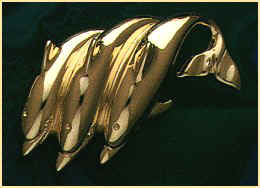14K gold dolphin omega slider