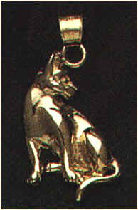 14k gold sitting cat charm