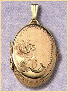 14K gold family locket for multiple photos