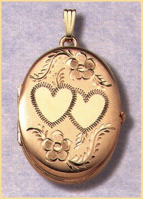 14K gold oval family locket