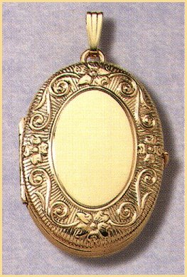 14K gold family oval locket for four pictures