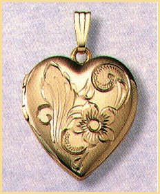 14K gold heart locket