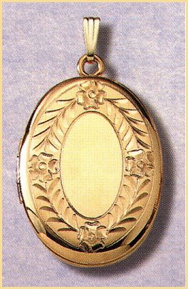 14K gold oval locket