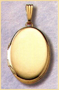 14K gold oval locket