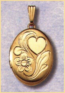 14K gold oval locket