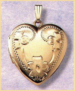 14K gold heart locket