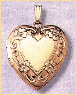 14K gold heart locket
