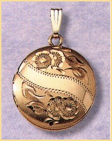 14K gold round locket