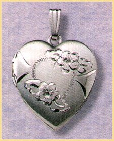 14K white gold locket