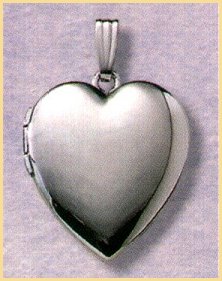 14K white gold heart locket