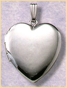 14K white gold locket