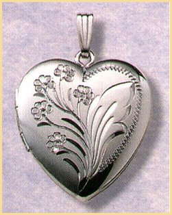 14K white gold locket