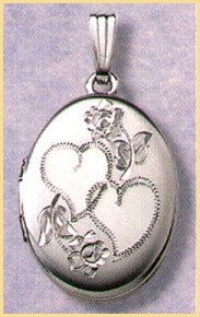 14K white gold locket
