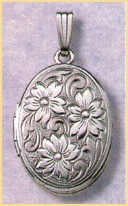 14K white gold locket