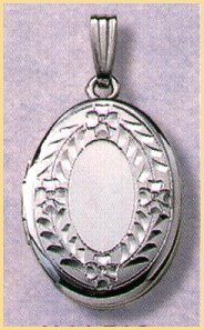 14K white gold locket