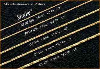 14k gold snake chains 