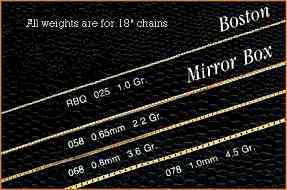 14k gold mirror box and boston link chains